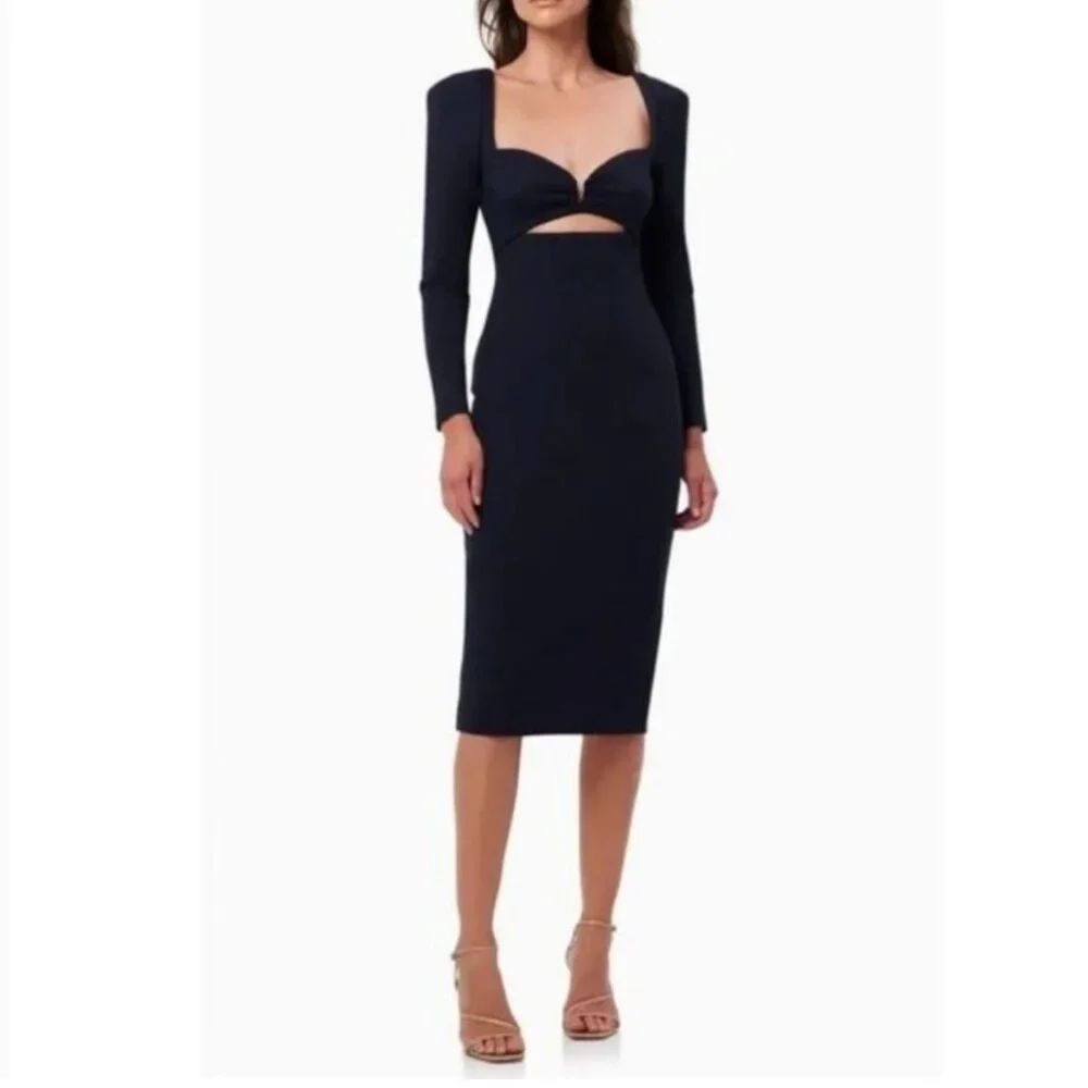 NWT Elliatt Scarlette Navy Blue Cutout Midi Dress Size M
